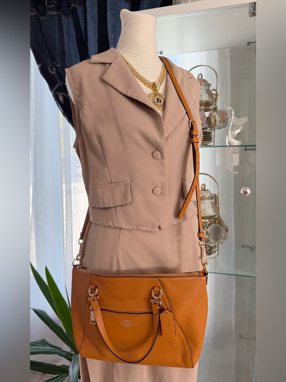 Coach leather 2 way bag